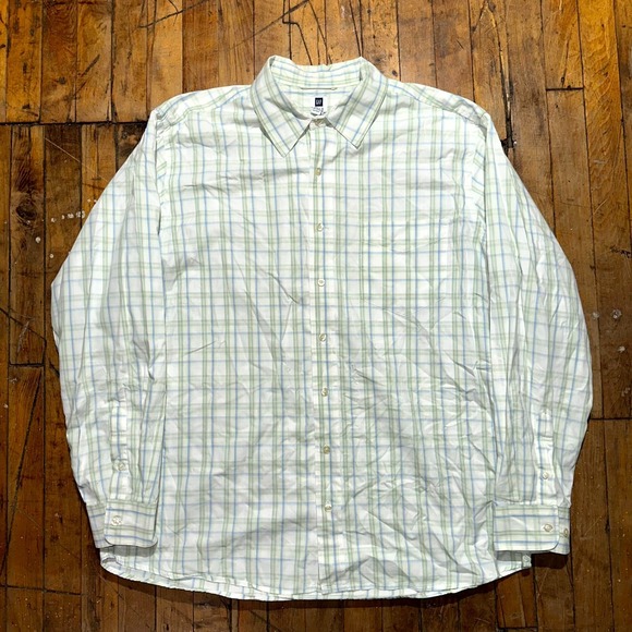GAP Other - Gap Shirt Men's XL White Check Striped Long Sleeve Button Down Collared Casual